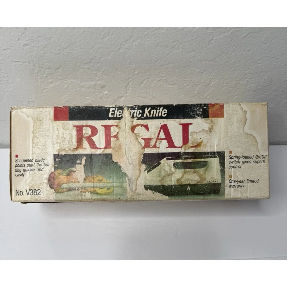 Vintage Regal Electric Knife V382‎ Serrated Steel Blades USA Original Box WORKS